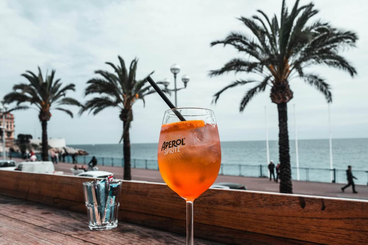 A drink near the beach